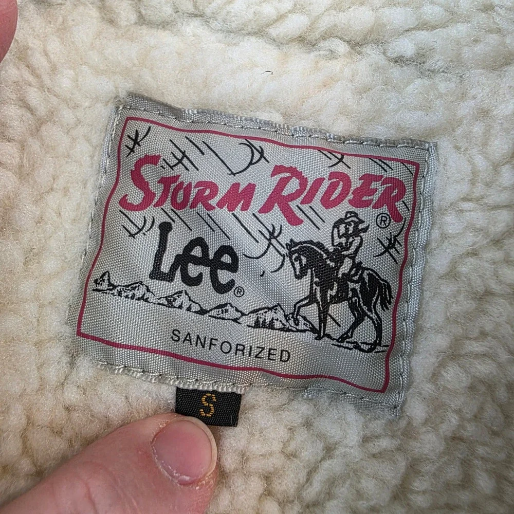Lee Storm Rider Sanforized Mens Corduroy Sherpa Lined Trucker Jacket Vintage Sm